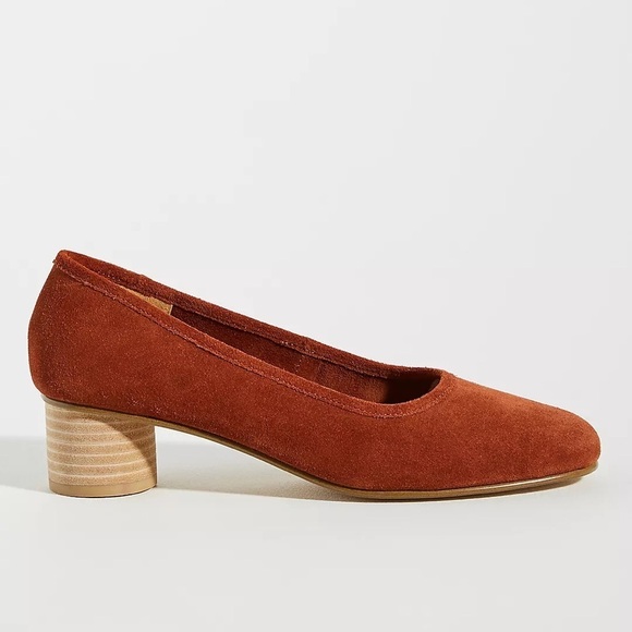 Soludos | Shoes | Soludos Heels Juliette Block Heel Pumps Rust Brown ...